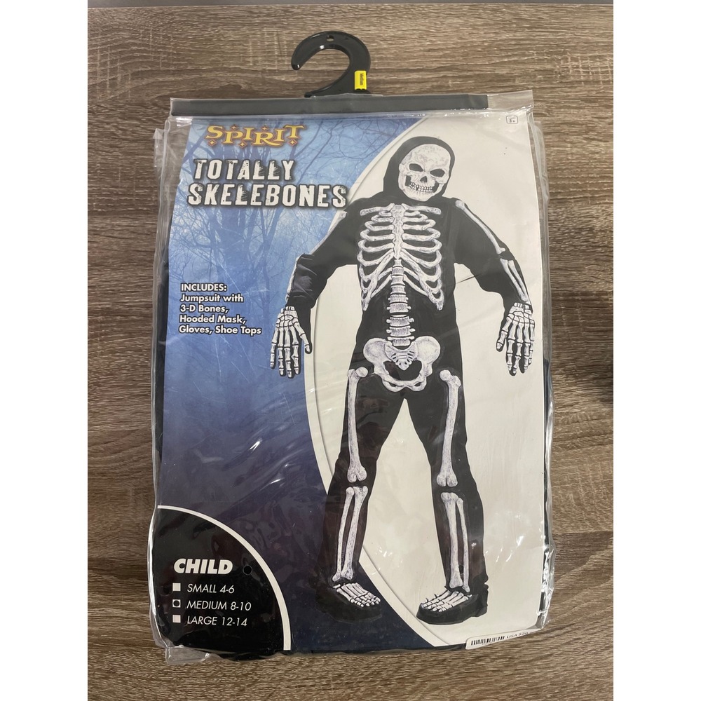 Spirit Halloween Totally Skelebones Kids Skeleton Costume Medium 8-10 3D Bones - Picture 4 of 8